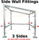 side wall fittings 3 sides slope canopy parts fittings DIY carport EMT conduit frame Sacramento canopy 10' x 10' slope for 1" inch emt conduit