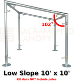 slope canopy parts fittings DIY carport EMT conduit frame Sacramento canopy 10' x 10' slope for 1" inch emt conduit