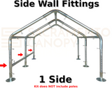 1 side wall 20 x 20 high peak metal DIY canopy carport frame parts fittings EMT conduit Sacramento canopy 1.5" inch emt conduit fittings