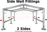 2 side walls 20 x 20 low peak metal DIY canopy carport frame parts fittings EMT conduit Sacramento canopy 1.5" inch emt conduit fittings
