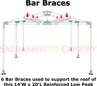 Bar Brace (20" Long) with Two 3/4", 1" or 1-1/2" Diameter Fittings