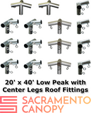 3/4" Low Peak with Center Legs Canopy Fittings Kits
