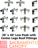 1-1/2" Low Peak with Center Legs Canopy Fittings Kits