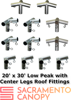 1-1/2" Low Peak with Center Legs Canopy Fittings Kits