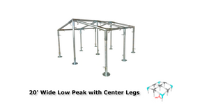 low peak with center legs canopy fittings kit DIY canopy parts kit DIY greenhouse cheap greenhouse EMT connector parts canopy pipe fittings EMT fittings kits DIY shade structure burning man shade shelter 20' wide 3/4