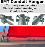 1-1/2" Wall-Mounted High Slope Awning Canopy Fittings Kits