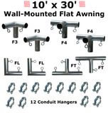 1-1/2" Wall-Mounted Flat Awning Canopy Fittings Kits