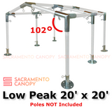 20 x 20 low peak metal DIY canopy carport frame parts fittings EMT conduit Sacramento canopy 1.5" inch emt conduit fittings 
