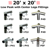 1-1/2" Low Peak with Center Legs Canopy Fittings Kits