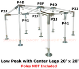 1" Low Peak with Center Legs Canopy Fittings Kits