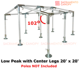 1" Low Peak with Center Legs Canopy Fittings Kits