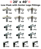1-1/2" Low Peak with Center Legs Canopy Fittings Kits