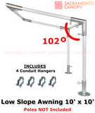 1-1/2" Wall-Mounted Low Slope Awning Canopy Fittings Kits