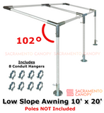 1-1/2" Wall-Mounted Low Slope Awning Canopy Fittings Kits