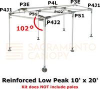 1" Reinforced Low Peak Canopy