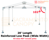 reinforced low peak wide width metal DIY canopy carport frame parts fittings EMT conduit Sacramento canopy 1" inch emt conduit fittings