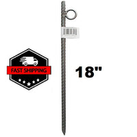 18" Canopy Rebar Stake Rod w/Loop Tie Down Ground Anchor