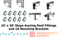 1-1/2" Wall Mounted Low Slope Awning Canopy Fittings Kits