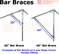 Bar Brace (20" Long) with Two 3/4", 1" or 1-1/2" Diameter Fittings