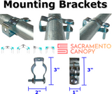 1" Wall Mounted High Slope Awning Canopy Fittings Kits