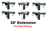 20' Wide Flat Roof with Center Leg Extension Kits