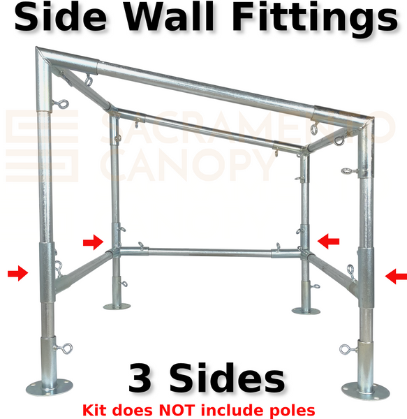 Lean To Carport 10' X 10' Slope, Lean-to Canopy Fittings Kit, DIY